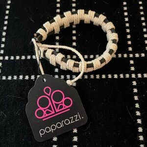 Paparazzi Tan and Black Braided Bracelet